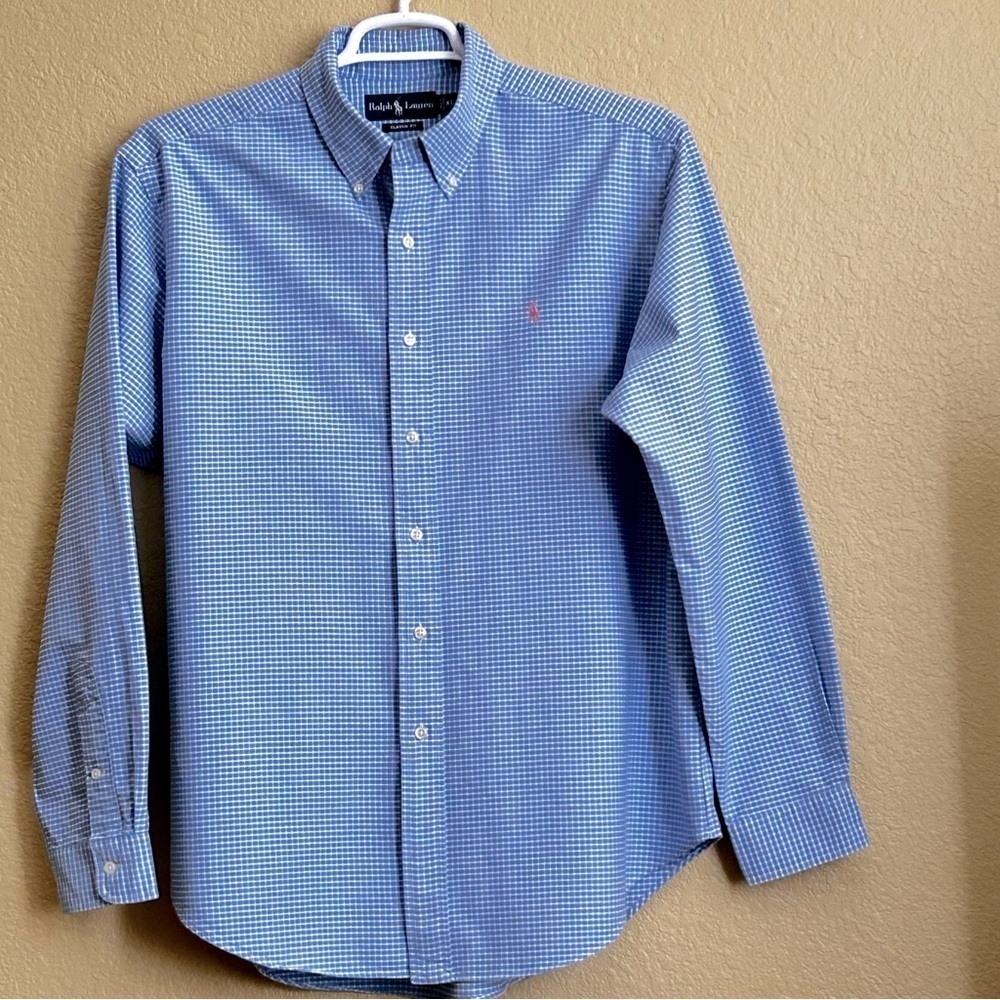 Ralph Lauren Classic Fit Checkered Long Sleeve Button Down Shirt